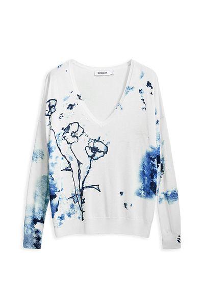 Desigual Pulover de damă 25SWJF33 Ecru