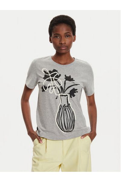 Desigual Women's T-Shirt 24WWTK11 Gray