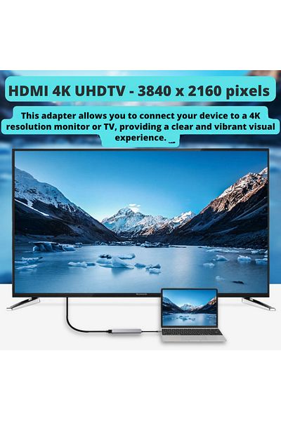 LUVLU Hub Usb C 7 In 1, 1 Hdmi 4k, 1 Pd 100w, 2 Usb 3.0, 1 Usb-c Data, 1 Sd/tf Card Reader