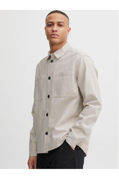 Solid Men's Shirt 21107710 Beige