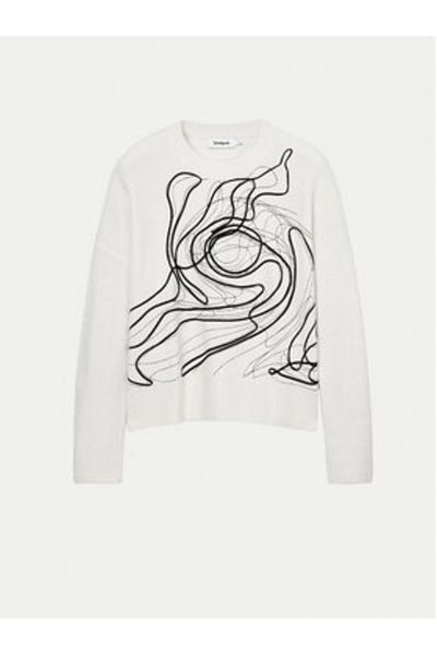 Desigual Pulover de damă 24WWJF55 Alb