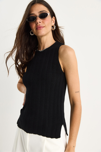 Bianco Lucci Γυναικεία Πλεκτή Μπλούζα με Λαιμόκοψη 20251024