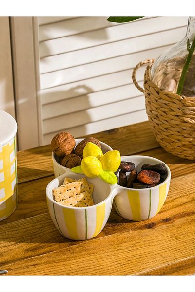 LC Waikiki Lcw Home Mixed Lemon Figured Ceramic Snack Bowl 19 cm