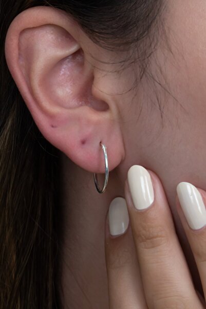 Takı Dükkanı Kadın Gümüş Halka Küpe Menteşeli 20 mm wsk01