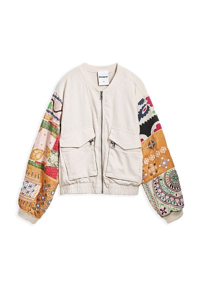 Desigual Geacă bomber pentru femei 25SWEW51 bej, verde