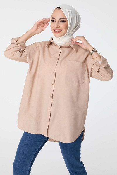 TOFİSA Single Pocket Shirt Mink - 27087