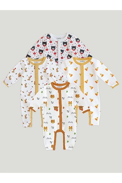 luay 100% Cotton Full Sleeves Printed Baby Romper,Bodysuit for Baby Girls & Baby Boy 0-3 M (PO4)
