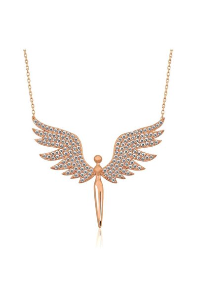 Takı Dükkanı Mikail Meleği Kanatlı Gümüş Kolye Sevgiliye Anneye Hediye wsn233