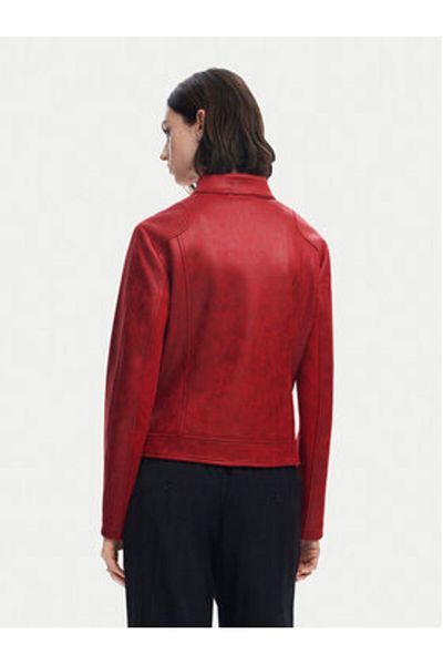 Desigual Women Leather Jacket 25SWEW46 Red