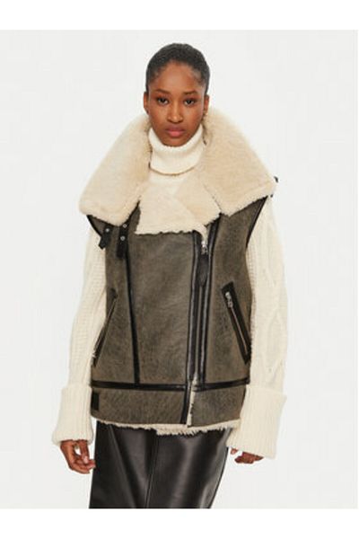 Serge Pariente Women's Sleeveless CHRISTELLE GILET Gray