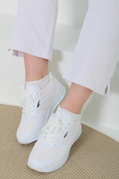 TOFİSA Women's White High Sole Sneakers - 27089