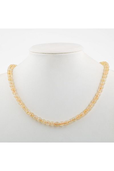 OSMANLI DOĞAL TAŞ Citrine 6 mm String Natural Stone Necklace