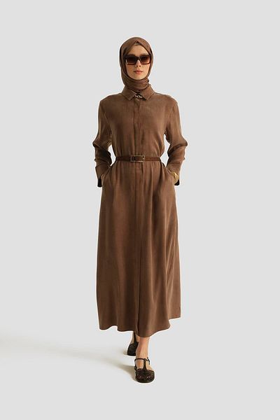 Armine Φόρεμα Lyocell 25Y9028 Ανοιχτό καφέ