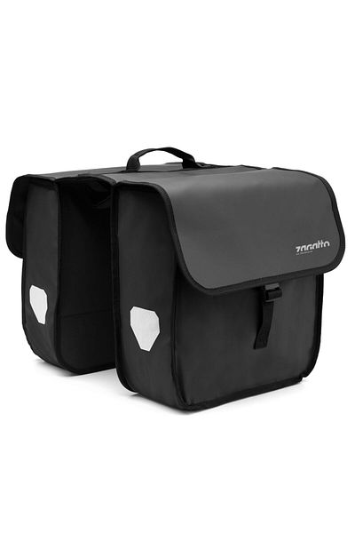 zagatto ® Rear Bike Bag, 22l (2X11L), Waterproof, Reflective Elements, Black, Zg864