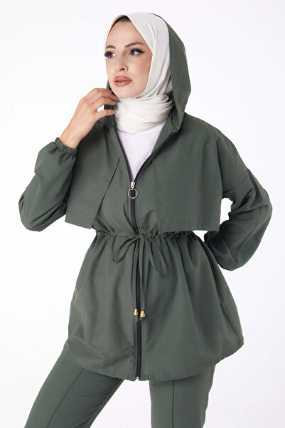 TOFİSA Front Tie Double Suit Khaki - 27073