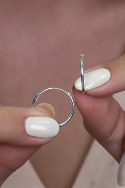 Takı Dükkanı Gümüş Halka Küpe Menteşeli 18 mm wsk01