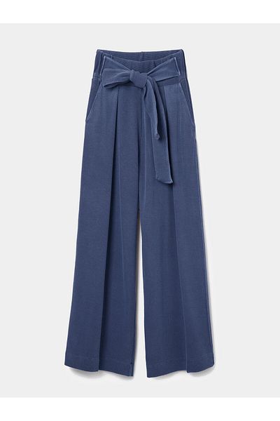 Desigual Pantaloni din material textil pentru femei 24SWPK02 albaștri