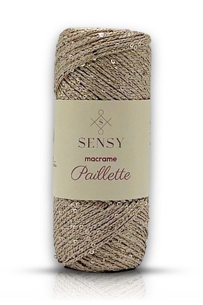 SENSY Paillette Sequin Polyester Macrame Thread Polyester Sequin Macrame Thread Sequin Bag Thread Milky Coffee