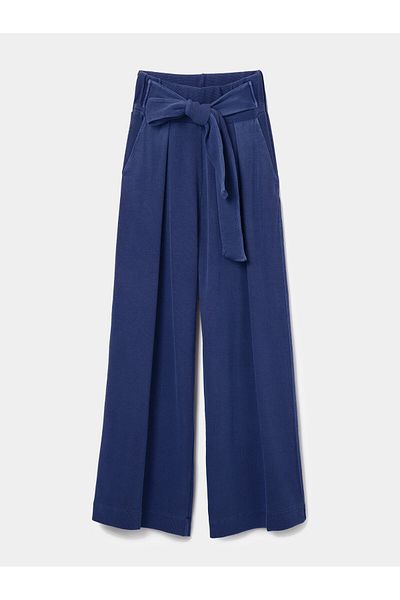Desigual Pantaloni din material textil pentru femei 24SWPK02 albaștri