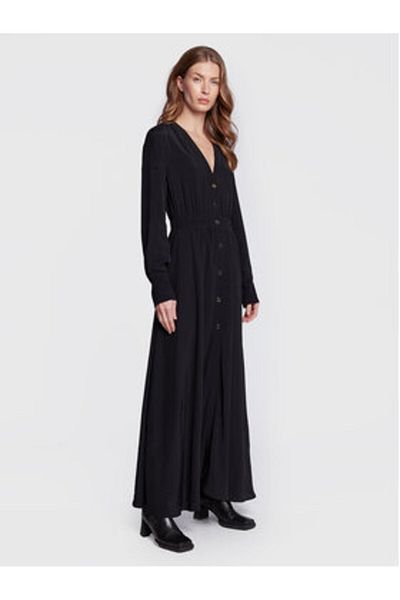 Sisley Rochie tip cămașă pentru femei 4B5FLV01P Negru