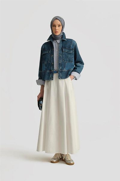 Armine Jachetă din denim mozaic 25yd9120 Indigo