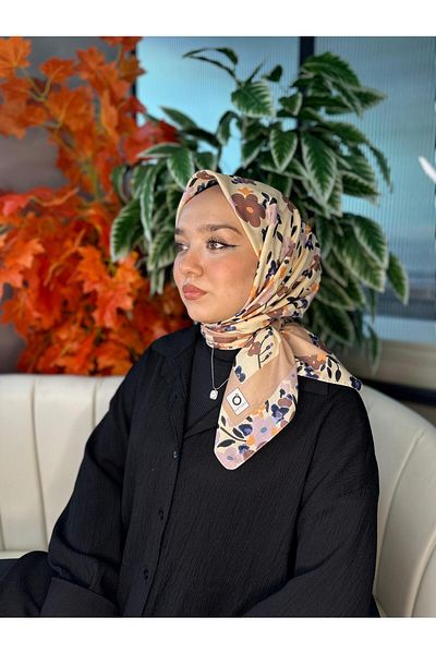 Oxygen Scarfs Spring Pattern Cotton Silk Scarf - 13001