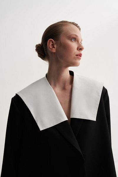 Jorbinol Wide Collar Garnished Jacket
