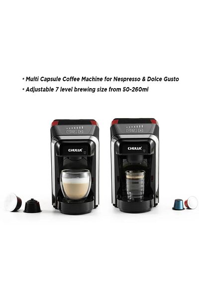 CHULUX Capsule Coffee Machine Compatible with Nespresso Capsules 1400W High Power 800ml Capacity