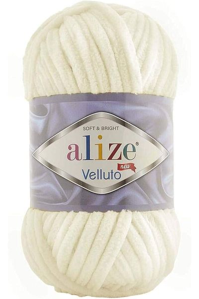 Alize Velluto Hand Knitting Yarn 1PC (Light Cream No. 62)