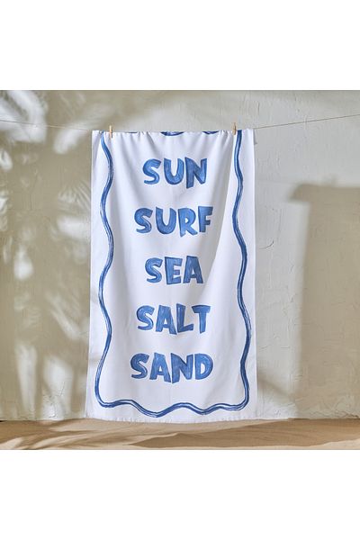Bella Maison Marine Printed Cotton Beach Towel White (90X150 cm)
