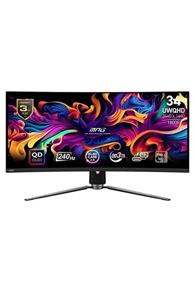 MSI 34" QD OLED MPG 341CQPX 0.03MS 240HZ HDMI-DP KAVISLI GAMING MONİTÖR 3440X...
