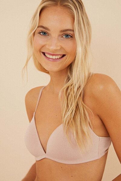 Women'secret حمالة صدر مثلثة من القطن بلون البشرة الساحرة