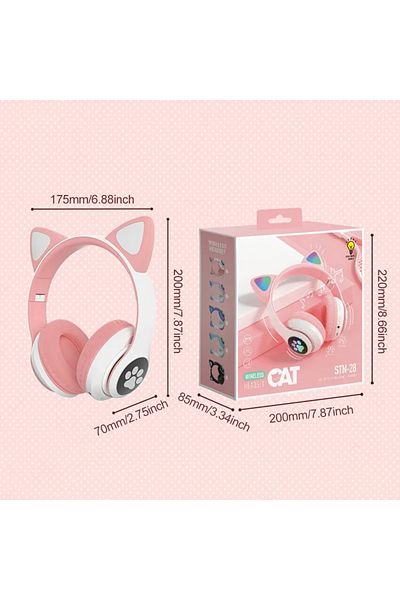 Xentech Light Wireless headphones with LED Xentech Light STN-28 cat ears for children
