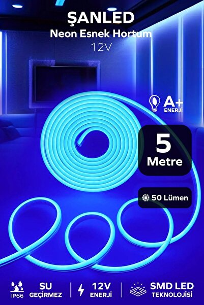 ŞANLED 12Volt Neon Esnek Hortum led Beyaz ,Gün Işığı,Amber,Mavi,Kırmızı,Yeşil...