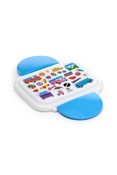 Volkswagen Set of 2 Stackable Food Lunch Boxes, Casseroles With Cutlery, Campervan, Bento Lunch Box