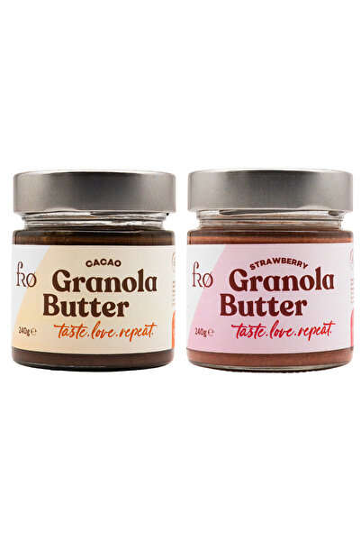 FRO 2'li Granola Butter Çilek Ve Cacao Glutensiz Şekersiz Vegan Sürülebilir Kahvaltılık 2x240gr