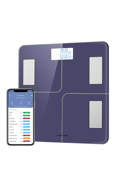 Lawazim Digital Personal Scale with Bluetooth – LED Smart Body Fat Scale, 13 Metrics, APP Sync