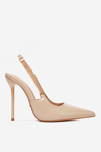 DeeZee Women's Low Heel Pumps Beige Stiletto 39
