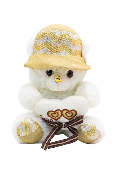 rexa White Teddy Bear Caring Heart Size 36CMX26CM