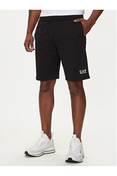 EA7 Emporio Armani Pantaloni scurți sport pentru bărbați negri EA7 EMPORIO AR...