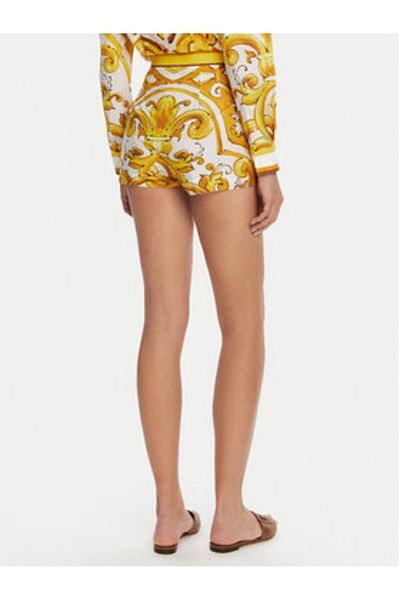 Dolce&Gabbana Dolce & Gabbana Pantaloni scurți din material textil pentru femei FTBVIT FI5JV Galbeni