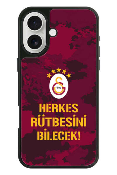 Galatasaray iPhone 16 Uyumlu Galatasaray 5 Yıldız Rütbe Lisanslı Telefon Kılıfı