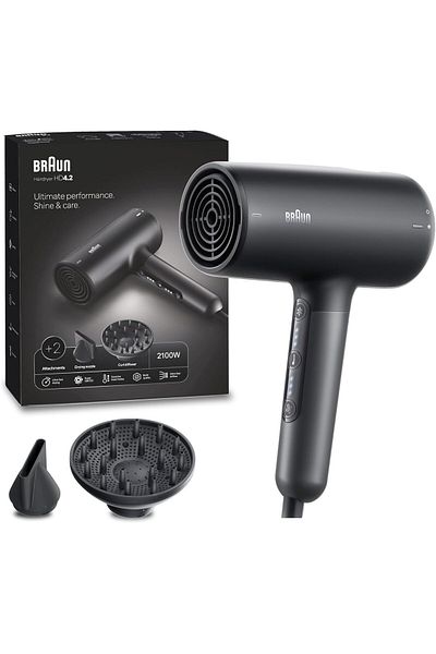 Braun Braun HD4.2 High Performance Hair Dryer, Shine & Care, 2100W HTDC Motor, Electronic Control