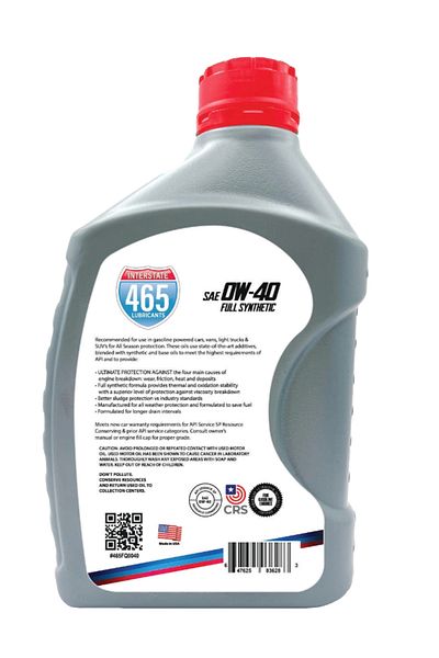 465 Engine oil 0w-40 Full Synthetic