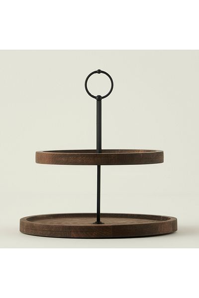 Bella Maison Wooden Wooden 2 Tier Cookie Holder Natural