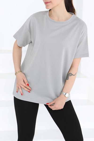 TOFİSA Short Sleeve T-Shirt Gray - 27140
