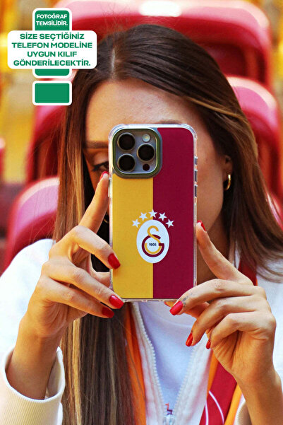 Galatasaray iPhone 13 Uyumlu Galatasaray 5 Yıldız Parçalı Bayrak Lisanslı Telefon Kılıfı