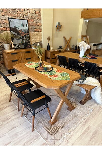 NT Concept Ntconcept Arden Ahşap Masa Takımı Banklı Sandalyeli