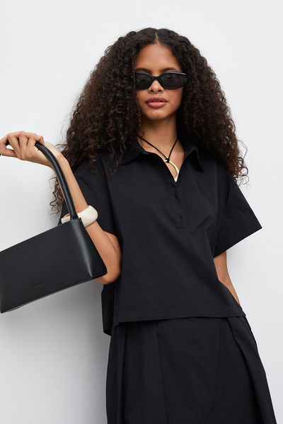 urban focus Half Placket Knitwear Collar Blouse