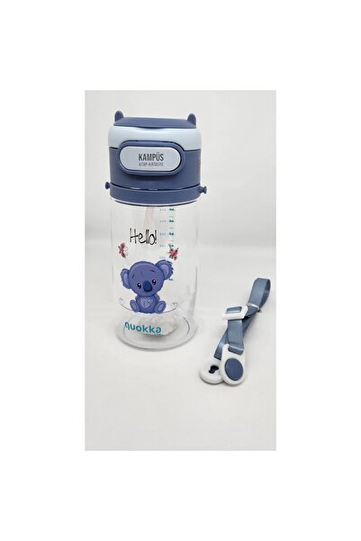 Taros قارورة معلقة باللون الأزرق سعة 450 مل من Quokka مع القش